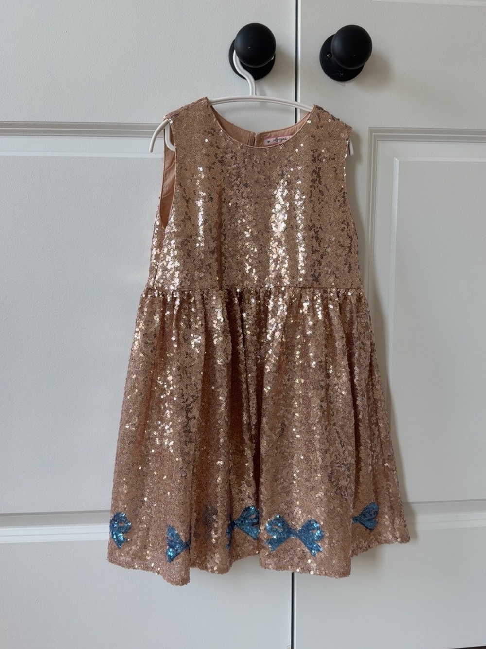 STARLA SEQUIN DRESS-BRAZILLIAN SAND, 5-6y
